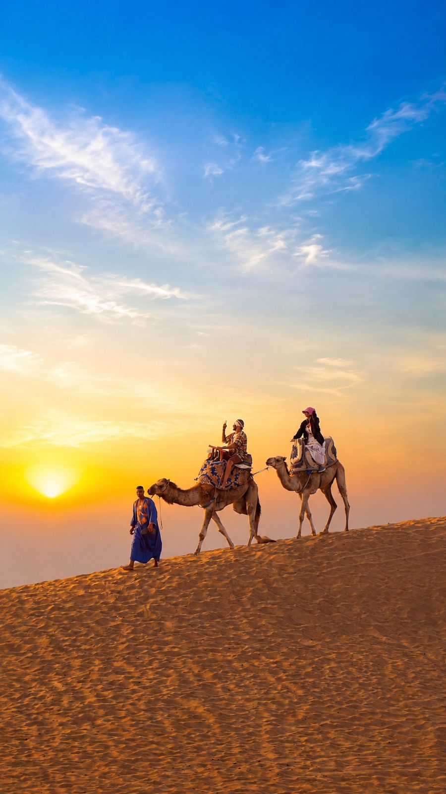 Camel Rides at Timlaline at Timlaline dunes near Agadir, Morocco — 