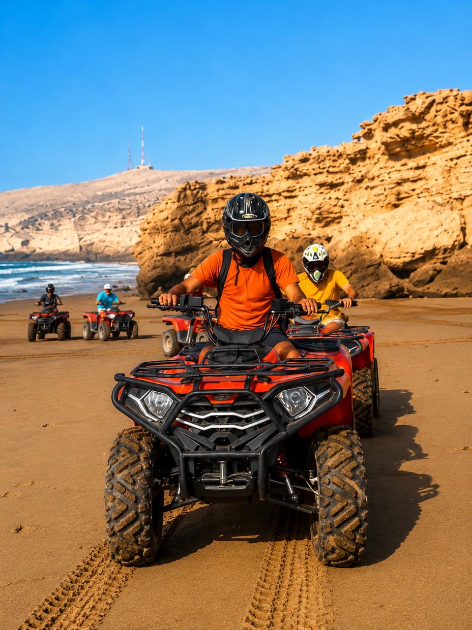 A man riding a quad on a beach. — Timlaline / Timlalin dunes quad tour photo, Agadir Morocco